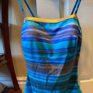 Gottex Shades of Blue One Piece Swimsuit Size 16